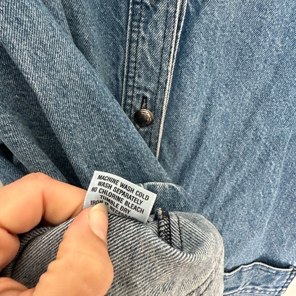 SUNDANCE Vintage Painted Longline Denim Jacket - Picture 6 of 9